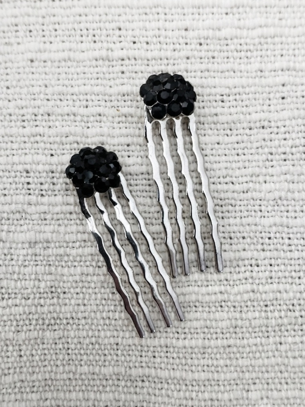 Soho Style Black Crystal Rhinestone Mini Hair Comb Pins,
Set of 2 (Boutique)